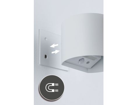 Mobilna lmapa ścienna NYORA LED z czujnikiem 2x1W góra/dół 3000K 2x165lm USB-C Aku IP44 biały / aluminium / tworzywo sztuczne - 7