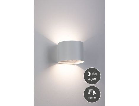 Mobilna lmapa ścienna NYORA LED z czujnikiem 2x1W góra/dół 3000K 2x165lm USB-C Aku IP44 biały / aluminium / tworzywo sztuczne - 6
