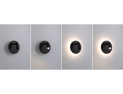 Mobilna lampa ścienna AIORA LED DIM 0,7W + backlight 0,6W 2700K 78 + 82lm USB-C Aku czarny / tworzywo sztuczne - 7