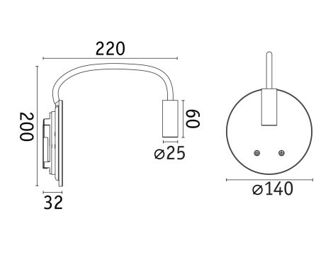 Mobilna lampa ścienna MIORA LED DIM 0,7W + backlight 0,6W 2700K 78 + 82lm USB-C Aku czarny / tworzywo sztuczne - 14
