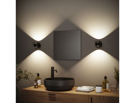 Mobilna lmapa ścienna ZORIK LED DIM 2x1,1W góra/dół 2700K 2x110lm USB-C Aku IP44 czarny / tworzywo sztuczne - 10