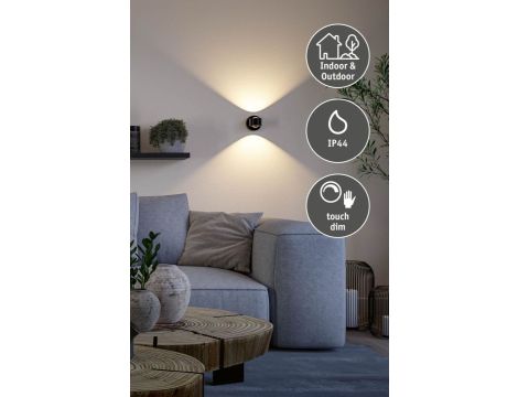 Mobilna lmapa ścienna ZORIK LED DIM 2x1,1W góra/dół 2700K 2x110lm USB-C Aku IP44 czarny / tworzywo sztuczne - 12