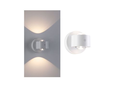 Mobilna lmapa ścienna ZORIK LED DIM 2x1,1W góra/dół 2700K 2x110lm USB-C Aku IP44 biały / tworzywo sztuczne