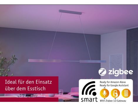 Lampa wisząca APTARE LED SH Zigbee RGBW DIM 2x16W 2x1920lm 2700-6500K 230V szczotkowane aluminium / metal - 11