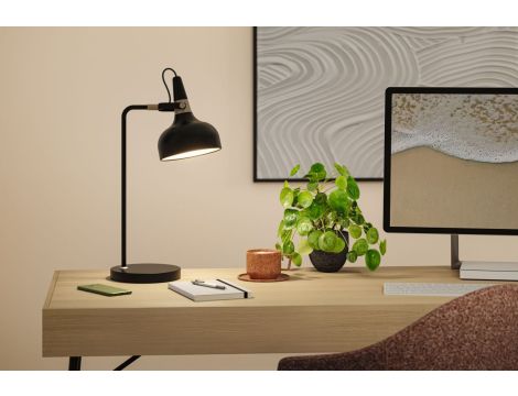 Lampa stołowa Neordic Juna max.20W E14 230V czarny mat / szampan / meta - 7