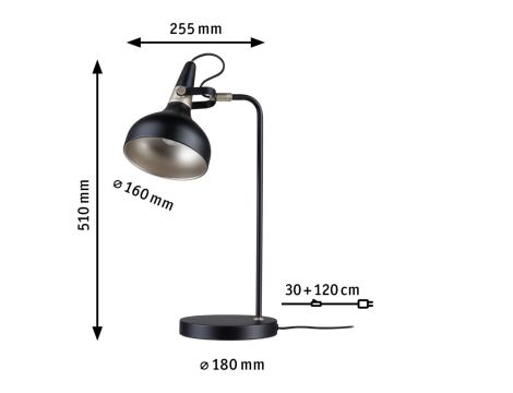 Lampa stołowa Neordic Juna max.20W E14 230V czarny mat / szampan / meta - 9