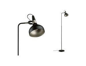 Lampa podłogowa Neordic Juna max.20W E14 DIM 230V czarny mat / szampan / metal