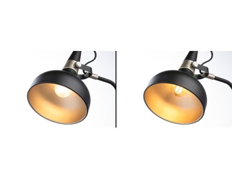 Lampa podłogowa Neordic Juna max.20W E14 DIM 230V czarny mat / szampan / metal - 6