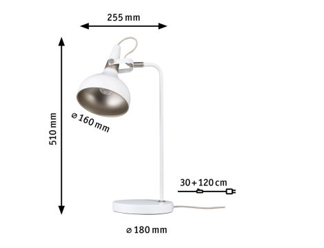 Lampa stołowa Neordic Juna max.20W E14 230V biały mat / szampan / metal - 9