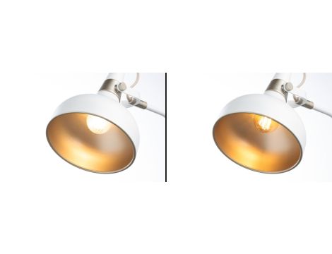 Lampa stołowa Neordic Juna max.20W E14 230V biały mat / szampan / metal - 3