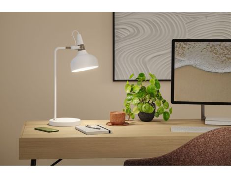 Lampa stołowa Neordic Juna max.20W E14 230V biały mat / szampan / metal - 6