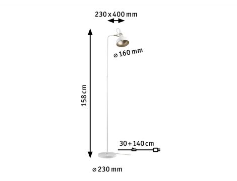 Lampa podłogowa Neordic Juna max.20W E14 DIM 230V biały mat / szampan / metal - 8