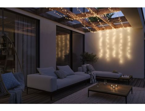 Łańcuch świetlny choinkowy YUNA Plug & Shine 7,4m 1,3W 3000K IP44 15lm 9szt/1m 24V czarny / tworzywo sztuczne - 5