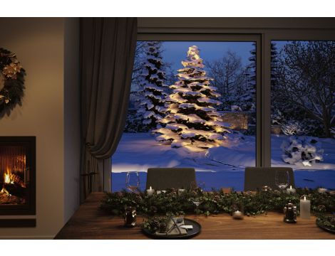 Łańcuch świetlny choinkowy YUNA Plug & Shine SH Zigbee RGB DIM 7,4m 3W IP44 45lm 9szt/1m 24V czarny / tworzywo sztuczne - 11