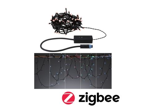 Łańcuch świetlny choinkowy YUNA Plug & Shine SH Zigbee RGB DIM 7,4m 3W IP44 45lm 9szt/1m 24V czarny / tworzywo sztuczne