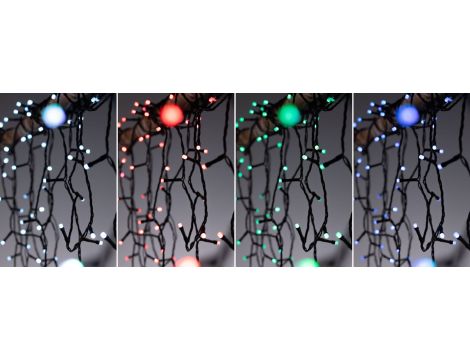 Łańcuch świetlny choinkowy YUNA Plug & Shine SH Zigbee RGB DIM 12,4m 5W IP44 45lm 9szt/1m 24V czarny / tworzywo sztuczne - 10