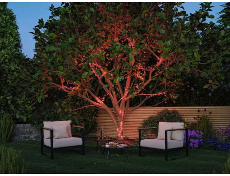 Łańcuch świetlny choinkowy YUNA Plug & Shine SH Zigbee RGB DIM 12,4m 5W IP44 45lm 9szt/1m 24V czarny / tworzywo sztuczne - 13