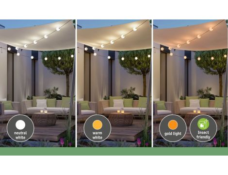 Łańcuch świetlny NAIMA Plug & Shine 5,88m kule 10cm 6x1W 3000K IP67 6x100lm 24V biały / czarny / tworzywo sztuczne - 9