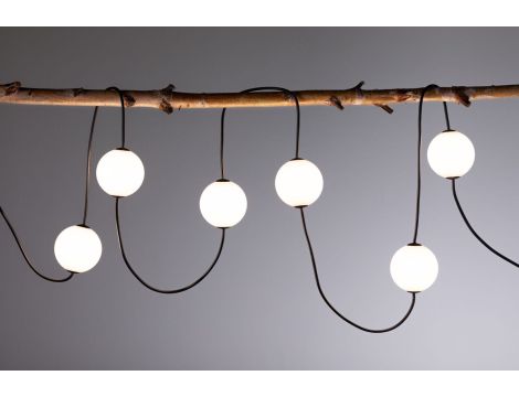 Łańcuch świetlny NAIMA Plug & Shine 5,88m kule 10cm 6x1W 3000K IP67 6x100lm 24V biały / czarny / tworzywo sztuczne