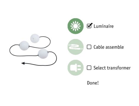 Łańcuch świetlny zestaw rozszerzający NAIMA Plug & Shine 1,71m kule średnica 10cm 3x1W 3000K IP67 3x100lm 24V biały / czarny / tworzywo sztuczne - 12