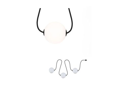 Łańcuch świetlny zestaw rozszerzający NAIMA Plug & Shine 1,71m kule średnica 10cm 3x1W 3000K IP67 3x100lm 24V biały / czarny / tworzywo sztuczne