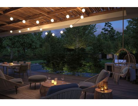 Łańcuch świetlny zestaw rozszerzający SOLARNY TAINA 1,71m kule średnica 10cm 3x0,6W 3000K IP67 3x60lm 3.7V biały / czarny / tworzywo sztuczne - 10