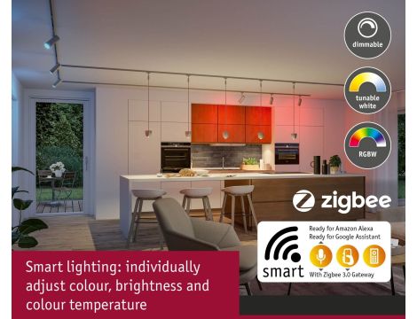 Oprawa wisząca na szynoprzewód URail SH Zigbee Tyros LED RGBW 4,5W DIM 200lm 2700 - 6500 K 230V Chrom matowy / tworzywo sztuczne - 8