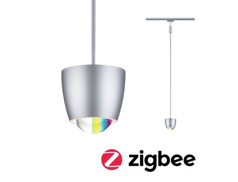 Oprawa wisząca na szynoprzewód URail SH Zigbee Tyros LED RGBW 4,5W DIM 200lm 2700 - 6500 K 230V Chrom matowy / tworzywo sztuczne