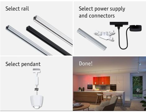 Oprawa wisząca na szynoprzewód URail SH Zigbee Tyros LED RGBW 4,5W DIM 200lm 2700 - 6500 K 230V Biały Ral 9003 / tworzywo sztuczne - 8