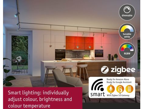 Reflektor na szynoprzewód Urail SH Zigbee Tarie LED RGBW DIM 4,5W 230lm 2700 - 6500 K 230V Chrom matowy / tworzywo sztuczne - 6