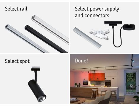 Reflektor na szynoprzewód Urail SH Zigbee Tarie LED RGBW DIM 4,5W 230lm 2700 - 6500 K 230V Czarny mat / tworzywo sztuczne - 11