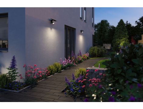 Solarna oprawa elewacyjna FLOTAS LED 6,2W z czujnikiem HF 700lm 3000K IP65 USB-C Aku antracyt / tworzywo sztuczne - 12