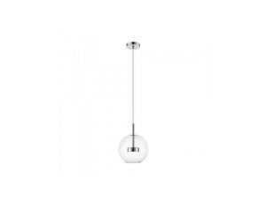 Lampa wisząca pojedynczy zwis ze szklanym kloszem ENCELADUS srebrny, LED 5W 3000K - P0428-01J-F4AC Zuma Line