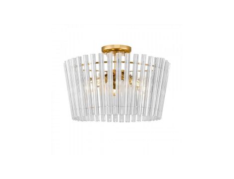 Lampa sufitowa złota do salonu BACH, szklane stylowe elementy E14 - C0547-05H-F9AC Zuma Line
