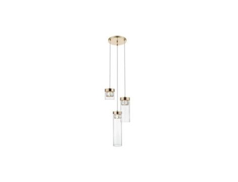 Lampa wisząca GEM kolor francuskie złoto/transparentny metal/kryształ, 3xG9 IP20 P0389-03D-F7AC Zuma Line