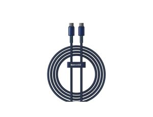 Kabel Baseus Tungsten Gold USB-C / USB-C 100W 2m - granatowy