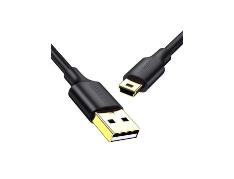 Ugreen 5-pinowy pozłacany kabel USB - mini USB 0,25m czarny (US132)