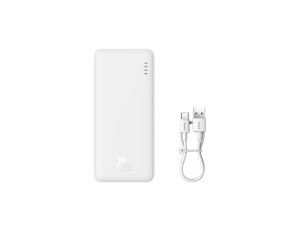 Powerbank Baseus Airpow 20W 10000mAh z kablem Baseus Simple Series USB-A - USB-C 30 cm - biały