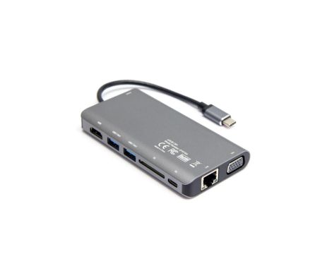 Unitek D1019B Hub USB-C 3.1 8w1 z Power Delivery 100W