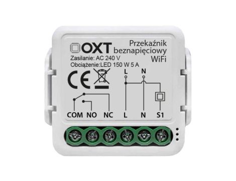 Moduł OXT mini 1 obwód beznapięciowy WiFi Tuya