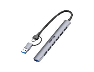 Unitek Hub USB-A/C 7w1 z adapterem