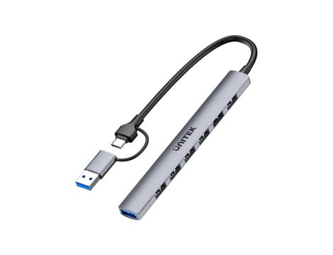 Unitek Hub USB-A/C 7w1 z adapterem