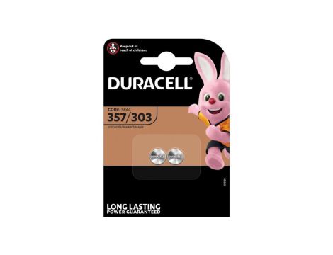 2 x bateria srebrowa mini Duracell 357 / 303 / SR44W / SR44SW / SR44