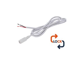 Gniazdo DC 5.5x2.1 przewód biały 15cm 22awg z blokadą