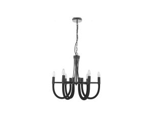 Lampa wisząca Como czarna 6xE14 Light Prestige