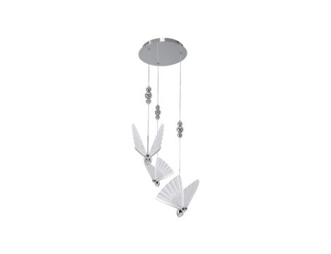 Lampa wisząca Mariposa 3 srebrna LED CCT Light Prestige