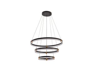 Lampa wisząca Plum 80 cm 60 cm 40 cm czarno-transparentna LED CCT Light Prestige