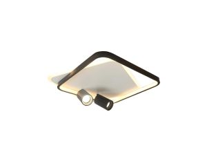 Plafon Parma 2 kwadratowy czarny 2xGU10 LED CCT Light Prestige