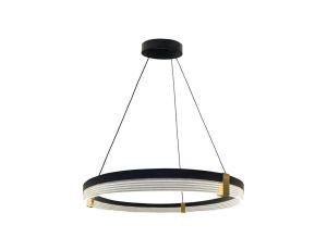 Lampa wisząca Plum Triangle 80 cm czarno-transparentna LED CCT Light Prestige