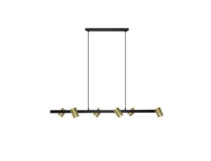 Lampa wisząca Snow 6 złoto - czarna 6xGU10 Light Prestige
